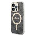 iPhone 15 Pro Guess IML 4G-etui - MagSafe-kompatibelt - svart