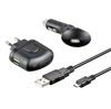 Micro USB Ladersett - Svart