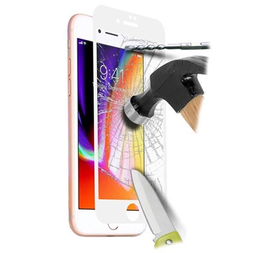 6D Full Dekning iPhone 7 / iPhone 8 Beskyttelsesglass - Hvit
