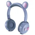 Bear Ear Bluetooth Hodetelefoner BK7 med LED - Blå