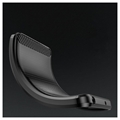 Sony Xperia 10 V Børstet TPU-deksel - Karbonfiber - Svart