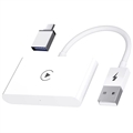 CarPlay Trådløs Adapter till iOS - USB, USB-C (Åpen Emballasje - Utmerket) - Hvit