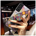Checkered Pattern Samsung Galaxy S21 FE 5G Hybrid-deksel - Fargerik Mandala