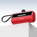 Cyke X3 Lightning Power Bank med USB-C- og USB-A-kabler - 5000mAh - rød