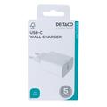 Deltaco USB-C-vegglader med strømtilførsel - 20W - hvit