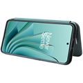 OnePlus Ace 2V/Nord 3 Flip-deksel - Karbonfiber - Grønn