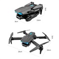 Sammenleggbar FPV Mini Drone med 4K Dobbel Kamera S89 - Svart