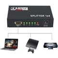 Full HD HDMI Splitter 1x4 - Audio & Video (Åpen Emballasje - Tilfredsstillende) - Svart