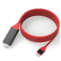 Full HD Lightning til HDMI AV Adapter - iPhone, iPad, iPod (Bulk Tilfredsstillende) - Rød