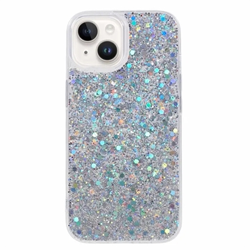 iPhone 15 Plus Glitter Flakes TPU-deksel
