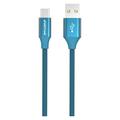 GreyLime Flettet USB-A / USB-C Kabel - 1m - Blå