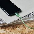 GreyLime Flettet USB-A / USB-C Kabel - 1m - Grön