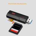 KAWAU C307DUO 2-i-1 USB 3.0 til minnekortleser USB-adapter for SD-/SDHC-/SDXC-/TF-kort