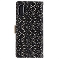Lace Pattern Samsung Galaxy Note10+ Lommebok-deksel - Svart