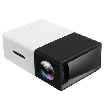 Mini Bærbar Full HD LED Projektor YG300 (Åpen Emballasje - Tilfredsstillende) - Svart / Hvit
