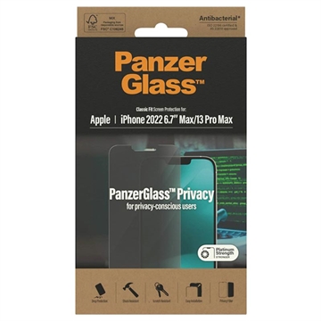 PanzerGlass Classic Fit Privacy iPhone 13 Pro Max/14 Plus Skjermbeskytter