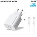 Powerstar Zeus vegglader med USB-C-kabel - 20 W - hvit