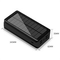 Psooo PS-400 Solcelle Powerbank - 4xUSB-A, 30000mAh (Åpen Emballasje - Tilfredsstillende) - Svart
