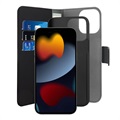Puro 2-i-1 Magnetisk iPhone 13 Pro Max Lommebok-deksel - Svart