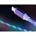 Reekin LED flytende RGB 3-i-1-kabel - MicroUSB, Lightning, USB-C - 1m