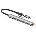 SVT02 For iPhone + Type-C hub-adapter til 2 Type-C-porter + USB + 2 kortleserplasser
