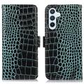 Samsung Galaxy S23 FE Crocodile Series Lommebok-deksel i Lær med RFID - Grønn
