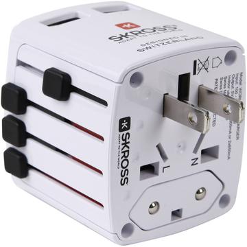 Skross World USB-reiseadapter - 2x USB-A, 12W - hvit