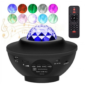 Stjernelyslampe med Bluetooth-høyttaler og Fjernkontroll (Åpen Emballasje - Tilfredsstillende)