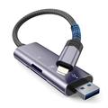 Tech-Protect UltraBoost USB-A/Lightning SD- og MicroSD-kortleser - grå
