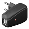 Reiselader - Dual USB Port - Svart 