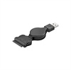 Uttrekkbar USB Datenkabel - Apple iPhone 4, 4S iPhone 3G, 3GS, iPod - Svart