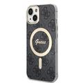 iPhone 15 Guess IML 4G-deksel - MagSafe-kompatibelt - svart