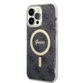 iPhone 15 Pro Max Guess IML 4G-deksel - MagSafe-kompatibelt - svart