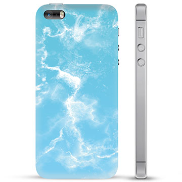 iPhone 5/5S/SE TPU-deksel - Blå Marmor