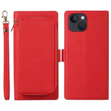 Bilde av Iphone 14 Plus 2-i-1 Magnetisk Lommebok-deksel Med Glidelås - Rød