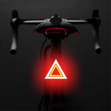 3664 Kreativt baklys for sykkel IPX2 Vanntett, lite LED-lys for sykkel med USB-lading for utendørs sykling - Trekantvarsel