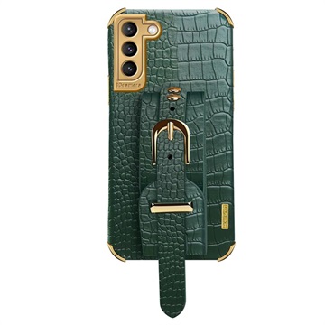 Bilde av 6d Crocodile Samsung Galaxy S21 5g Deksel Med Håndstropp - Grønn