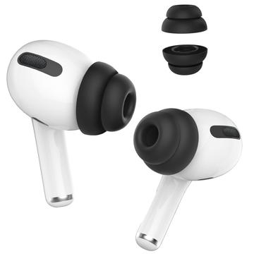 Bilde av Ahastyle Pt99-2 1 Par ørepropper Til Apple Airpods Pro 2 / Airpods Pro Bluetooth-øretelefoner Med Silikonhetter, Størrelse S - Svart