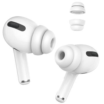 Bilde av Ahastyle Pt99-2 1 Par ørepropper For Apple Airpods Pro 2 / Airpods Pro Bluetooth-øretelefoner Med Silikonhetter, Størrelse S - Hvit