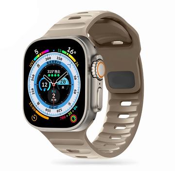 Apple Watch Series Ultra 2/Ultra/9/8/SE (2022)/7/SE/6/5/4/3/2/1 Tech-Protect IconBand Line Silikonrem - 49mm/45mm/44mm/42mm - Hærens Sand