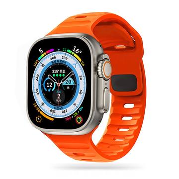 Apple Watch Series Ultra 2/Ultra/9/8/SE (2022)/7/SE/6/5/4/3/2/1 Tech-Protect IconBand Line Silikonrem - 49mm/45mm/44mm/42mm - Oransje