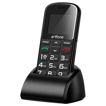Artfone CS182 Mobiltelefon for Eldre - Dual SIM, SOS - Svart