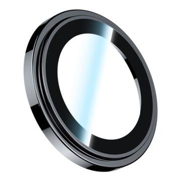 Bilde av Benks 3 Stk. / Sett Kameralinsebeskyttelse For Iphone 15 Pro / 15 Pro Max Corming Grila Glass Lens Film Med Aluminiumslegeringsramme - Svart