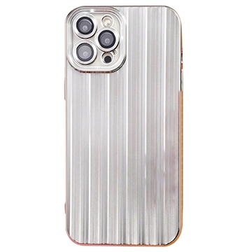 iPhone 12 Pro Børstet TPU-deksel med Kamera Beskyttelse - Sølv