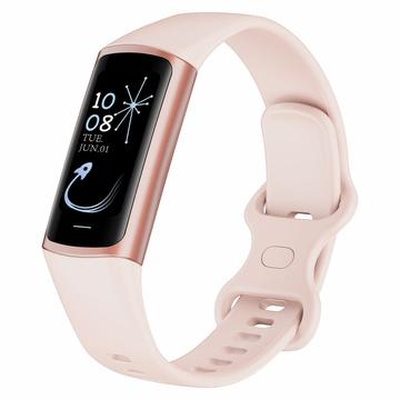 C68 1.1 Smart Bracelet Slim Fitness Watch med pulsmåling og helseovervåking - gull/rosa
