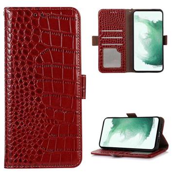 Crocodile Series Samsung Galaxy A04 Lommebok-deksel I Lær med RFID - Rød