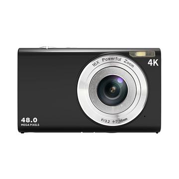 DC402-AF 4K Kids 48MP digitalkamera med autofokus og 16X digital zoom Vlogging-kamera for tenåringer - svart