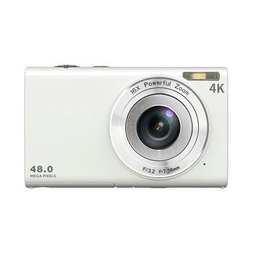 DC402-AF 4K Kids 48MP digitalkamera med autofokus og 16X digital zoom Vlogging-kamera for tenåringer - hvit