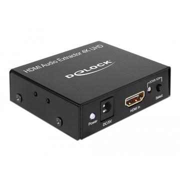 DeLock HDMI Audio Extractor - 4K @ 30 Hz - Svart