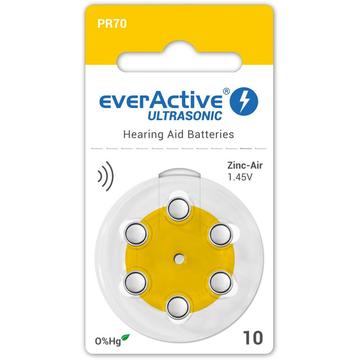 EverActive Ultrasonic 10/PR70 Høreapparatbatterier - 6 stk.